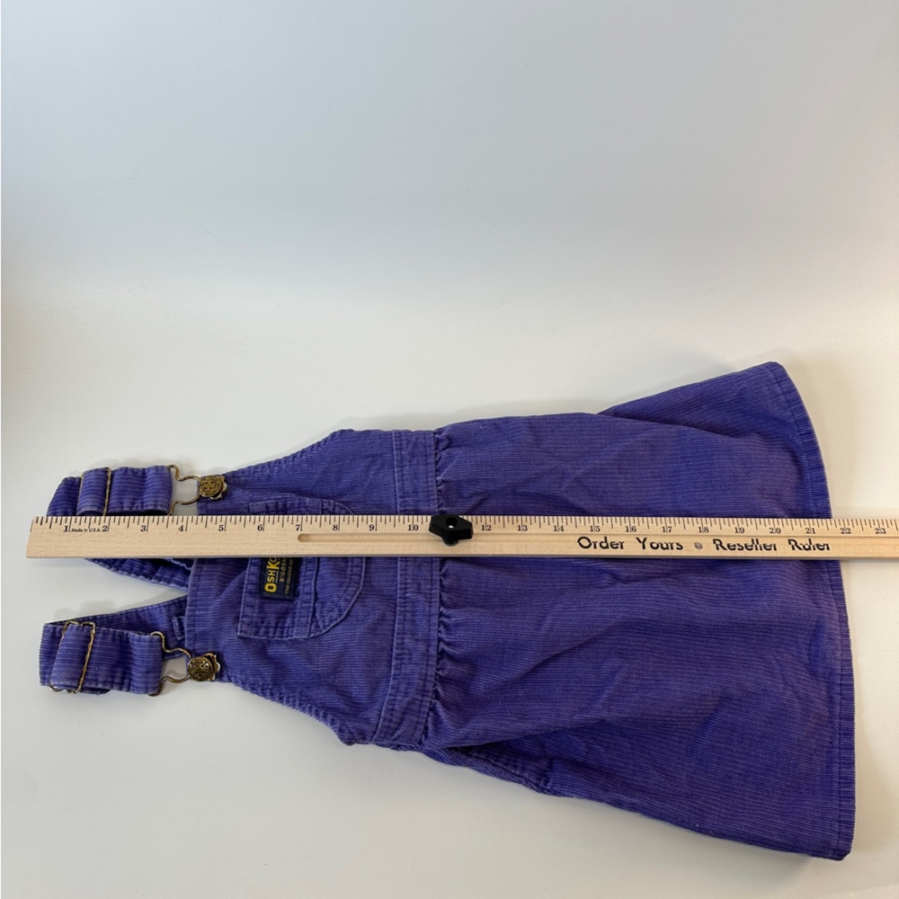 VTG OshKosh B’Gosh Girls Skirtall Purple Corduroy Overalls Toddler 4 Made in USA - Picture 8 of 8